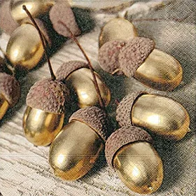 Paper+Design Golden Acorns Pappersservetter 33x33cm 20-pack