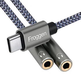 Froggen TP-S35M-35CM USB-C to 3.5mm Headphone Jack Adapter Y Splitter