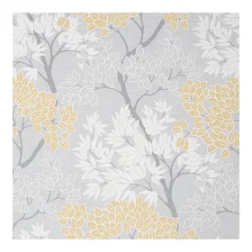Fresco Lykke Tree Grey & Ochre Wallpaper