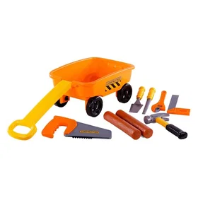 Cavallino Toys Bolderkar Oranssi työkaluilla ja puunrunkoilla 9pcs
