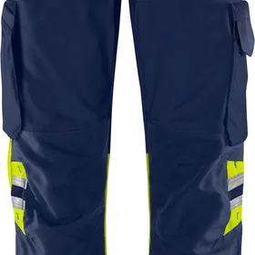 Fristads 2668 Høy synlighet Arbeidsbukser Signalgul/Marineblå (Unisex)