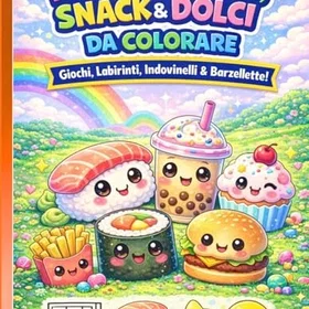 Kawaii Sushi, Snack & Dolci: Giochi, Labirinti, Indovinelli e Barzellette! Färgläggningsbok