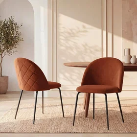 Melbourne Chaises de Cuisine et de Salle à Manger Velours Métal 6-Pack