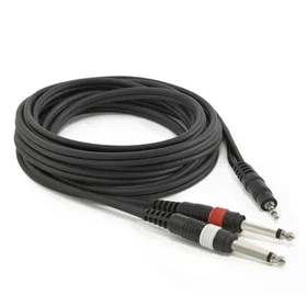 Gear4music Essentials Stereo MiniJack to Dual Jack Cable 9m MJACK-2JACK-9