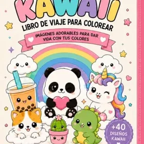 Kawaii Libro De Viaje Para Colorear Coloring Book