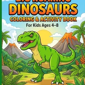 Independently Big Roaring Dinosaurs Färgläggnings- och Aktivitetsbok för Barn