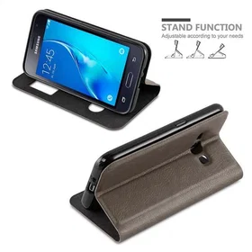Cadorabo Lompakkokotelo magneettilppaan ja 2 katseluruukoilla Samsung Galaxy J1 