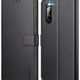 Ganbary Étui de Portefeuille en Cuir avec Kickstand pour Sony Xperia 10 III
