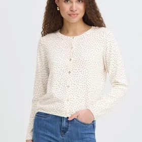 Fransa Cardigan Svart Prickar (Dam)