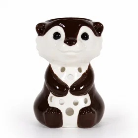 Zen'Arôme Loutre Céramique Brûle-parfum Blanc et Marron