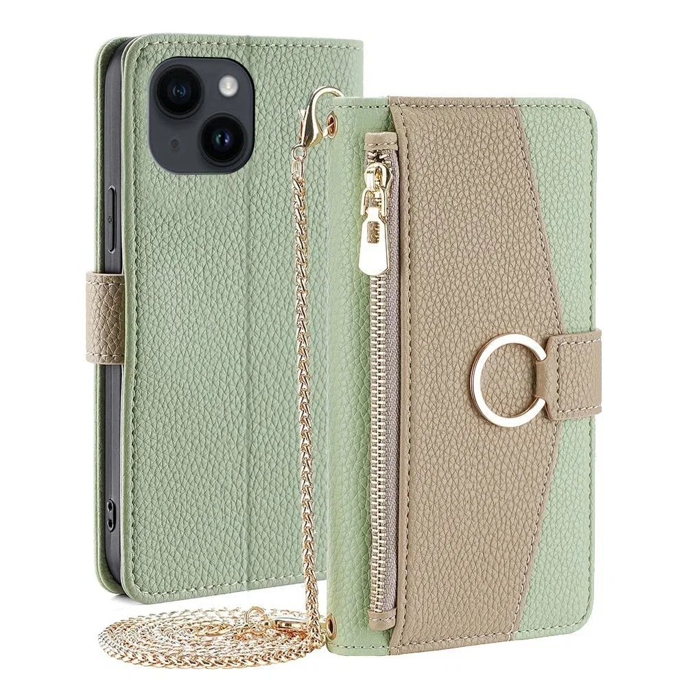 iPhone Vegan Leather Wallet Case for 15 Plus