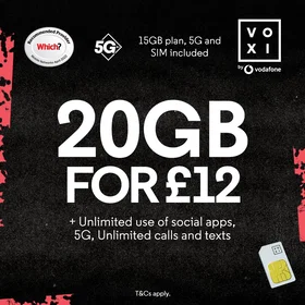 VOXI Prepaid SIM Card 25GB 30 Day No Subscription