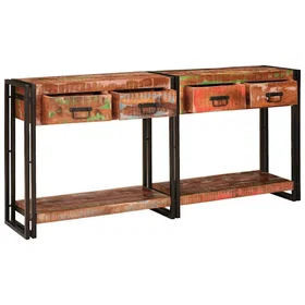 vidaXL Konsollbord Solid Mango Wood Flerfarget 161 x 33 x 75 cm MPN 3324225