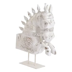 NIYLO Figurine Cheval en Bois Recyclé Marron