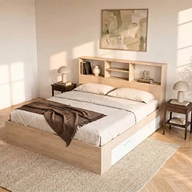 VARDIEL Cadre de Lit Avec Rangement 140x190cm