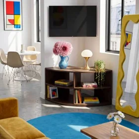 Oviala 3663095164643_CAFR Meuble TV Bois foncé style scandinave 120x59cm
