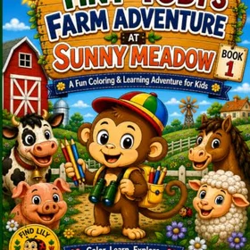 Tiny Toby's Adventure At Sunny Meadow Farm Färgläggningsbok
