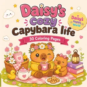 Daisy Cozy Capybara Life Färgläggningsbok