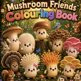 Independently Portobello Mushroom Friends Färgläggningsbok