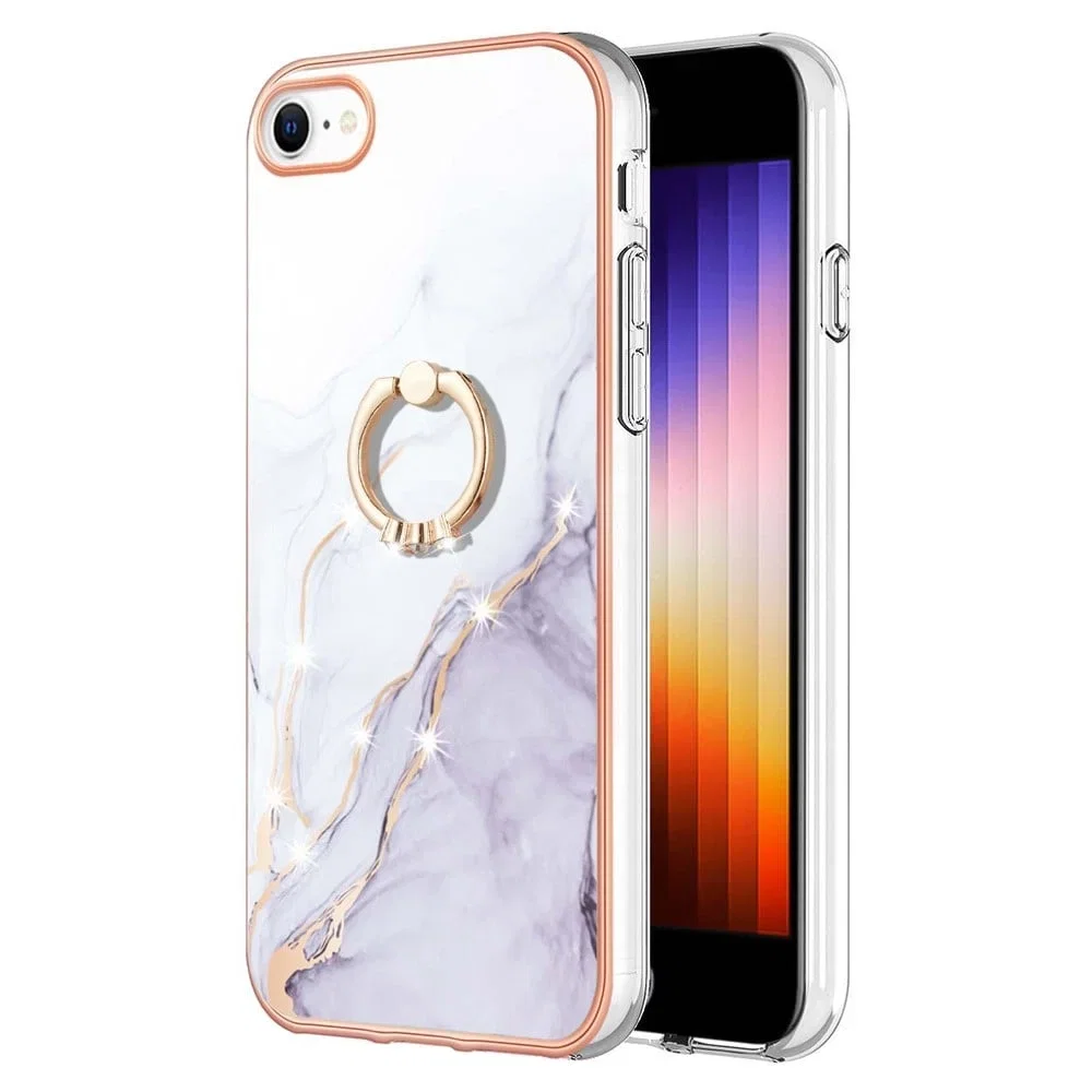 Marble Case with Ring Holder for iPhone SE