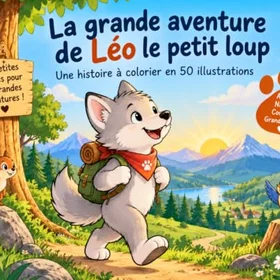 Leo La Grande Aventure De Léo Le Petit Loup Färgläggningsbok