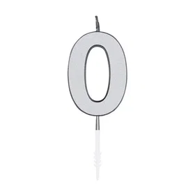 Globos Tårtljus Metalliskt Silver nr. 0