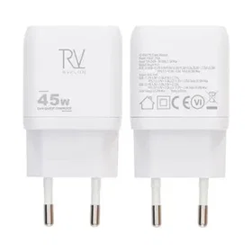 Rvelon USB C GaN Dubbel Port Väggladdare 45W