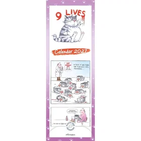 9 Cats Slim Calendar 2027