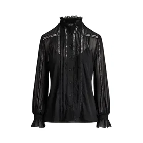 Ralph Lauren Lacetrim Crinkle Georgette Bluse (Dame)