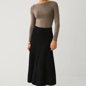 Ellos Collection Stickad Viscose Mix Midikjol