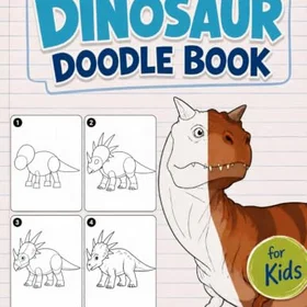 Dinosaur Doodle Book för Barn Färgläggningsbok