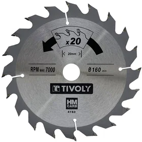 TIVOLY XT50514004163 Cirkelsågblad 160x1.5x20mm Z20 Karbid