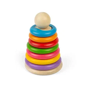 Bigjigs Toys Secret Shape Stacker Wooden Montessori Stacking & Sorting Puzzle (3