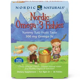 Nordic Naturals Omega-3 Fishies 300mg Yummy Tutti Frutti Taste 36 Fishies