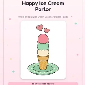 Happy Ice Cream Parlor Färgläggningsbok för Små Händer