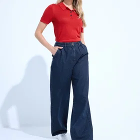 Long Tall Sally Tall Pleated Wide Leg Jeans (Women's)