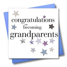 Claire Giles Hearts and Stars Congratulations on Becoming Grandparents Card 150M