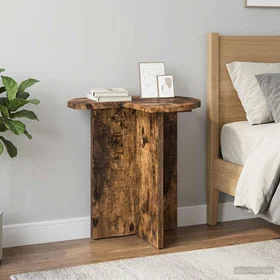 vidaXL Side Table with Storage Smoked Oak 39 x 38 cm 8001089