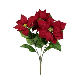 Europalms Kunstig Poinsettia busk 50cm Rød 83500439