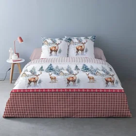 Dourev Housse de couette 100% Coton Flanelle 240x220cm