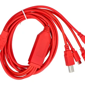 Multifunksjonell 4-i-1-kabel med USB-A USB-B, miniUSB, microUSB og USB-C-kontakt