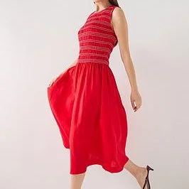 Tommy Hilfiger Smock Linned Midi Kjole