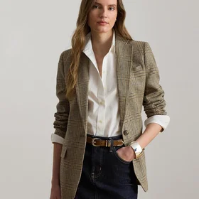 Ralph Lauren Glen Plaid Linen Twill Blazer (Dam)