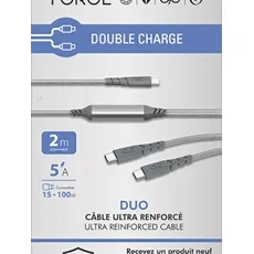 Force FPCBLCCCDUO2MRG USB-C vers USB-C 100W 2 m