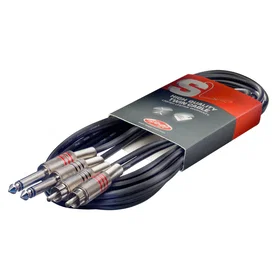 Stagg Twin 1/4 inch Jack to RCA Cable 6m STC6PCM