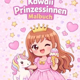 Kawaii Prinzessinnen Malbuch Färgläggningsbok för barn
