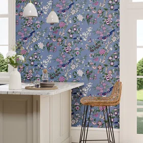 Sanderson Chinoiserie Hall Blueberr Water Garden