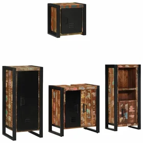 vidaXL Badrumsmöbelset 4 pcs Multicolour Solid Mango Wood 40 x 35 x 90 cm 3305641