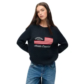 Superdry Slouchy Cable Flag Sweater (Dam)