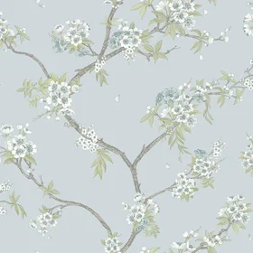 Holden Home Holden Decor Wallpaper Floral Cherry Blossom Blue 14214